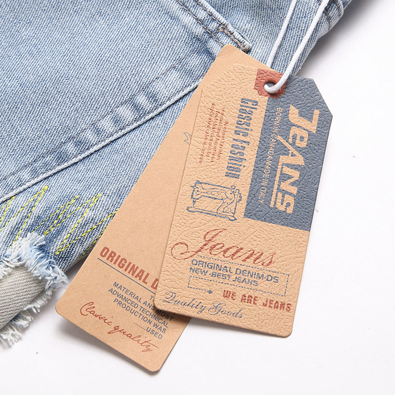 Mens Fashion Jeans Destroy embroidery thread balls 5720# Pure cotton high quality