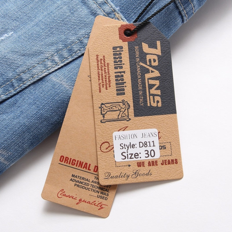 Denim shorts High-quality trendy casual pure cotton Non-stretch plus-size men's clothing