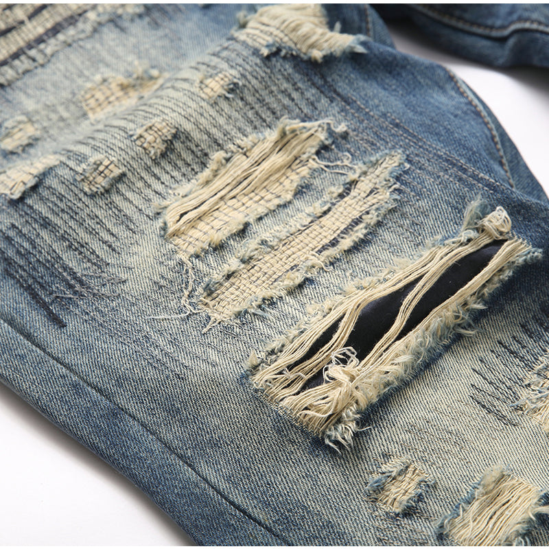 Mens Fashion Jeans damaged #027 Pure cotton high quality