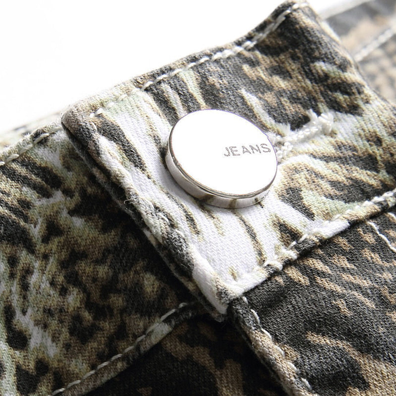 Mens Fashion Jeans Wrinkled snake pattern 583# Pure cotton high quality