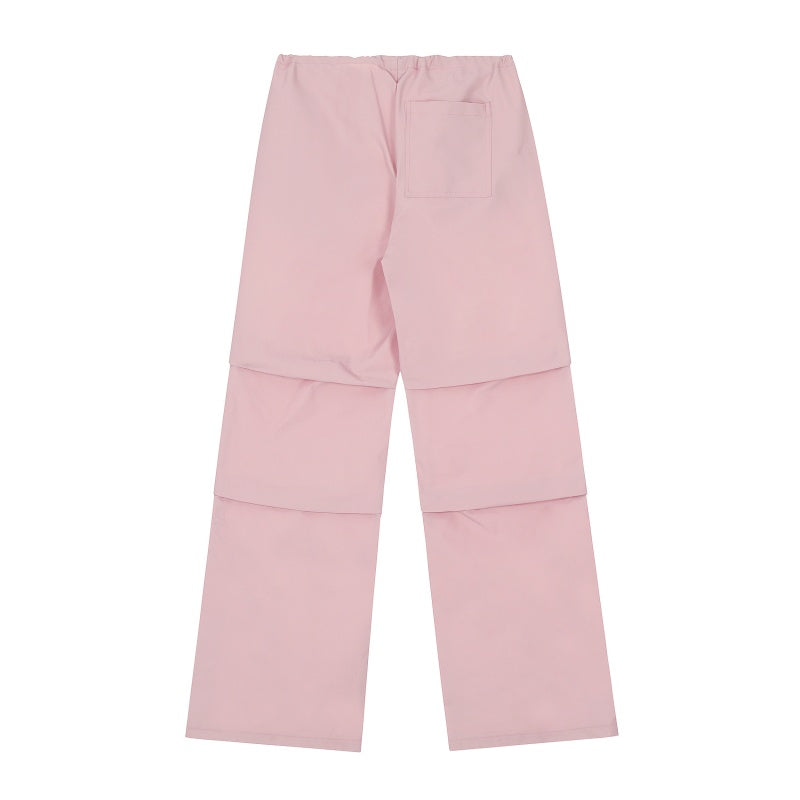 American-style streetwear harem pants Elastic waist with contrast drawstring detail