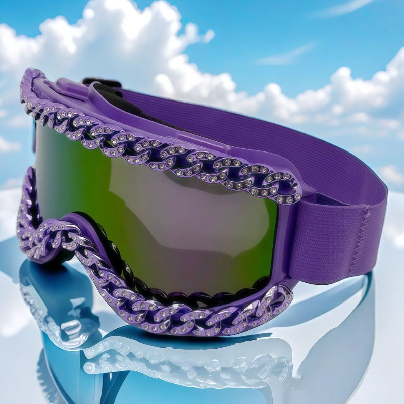 Trendy punk glasses diamond chain