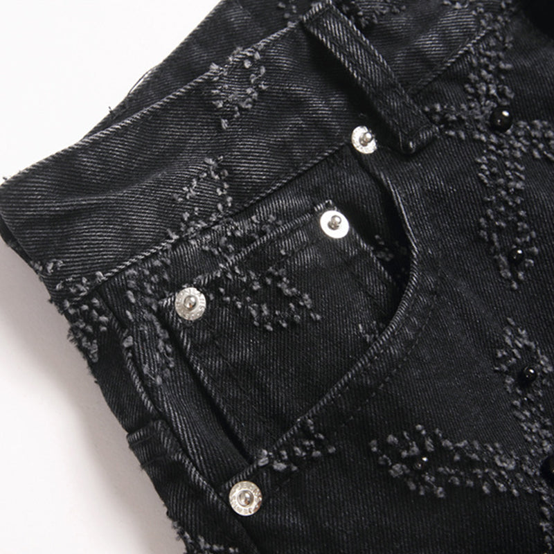 Mens Fashion Jeans Chain embroidery S8261# Pure cotton high quality