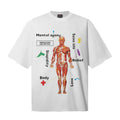 Saint Michael T Shirts Minimal White Human Muscle Chart Mental State Words Streetwear Illustration