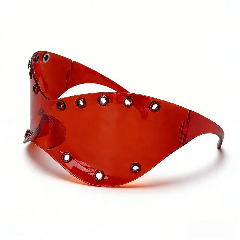 Trendy punk glasses metal rivets