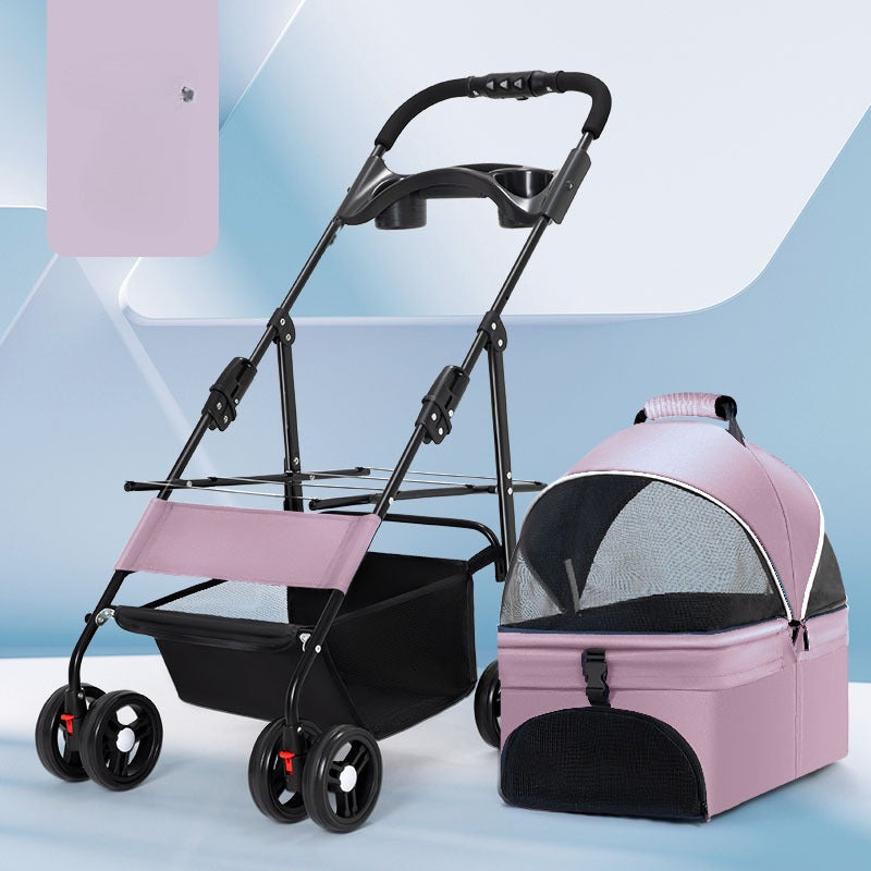 Pet Stroller 2026 Portable Pet Cart Separable Dog Cat Cat Bag Small and Medium Dogs Outdoor Out Cross Border Cart