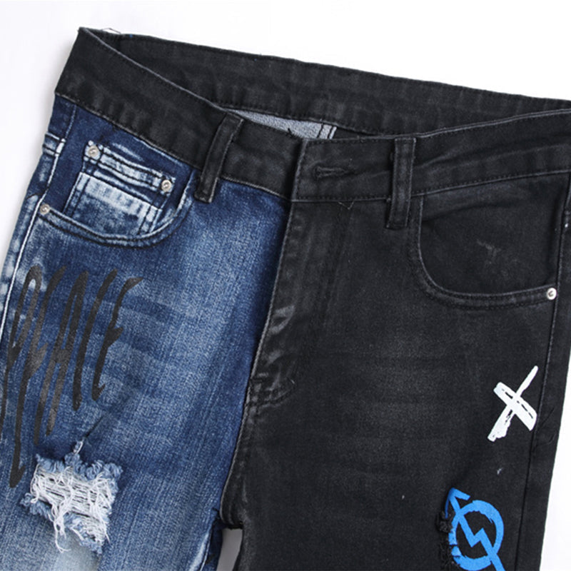 Mens Fashion Jeans Blue and black color scheme 3538# Pure cotton high quality