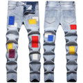 Mens Fashion Jeans Colored patch 8831# Pure cotton high quality