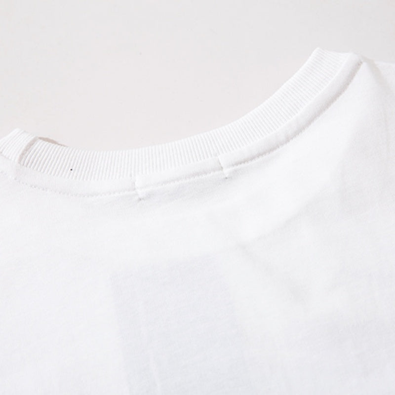 Unisex vintage T-shirts Textured rabbit and letter print
