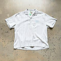 Unisex Vintage T Shirts GALLERY DEPT. 26SS American vintage-style, loose-fitting short-sleeve shirt featuring a Cuban collar and a dapper old-money aesthetic. Crafted from a custom linen-blend fabric with a vertical-stripe jacquard weave; breathabl