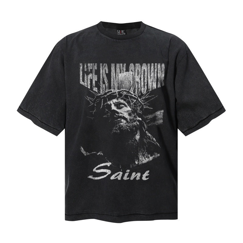 Saint Michael T Shirts Gothic Religious Figure Bold Text Layout