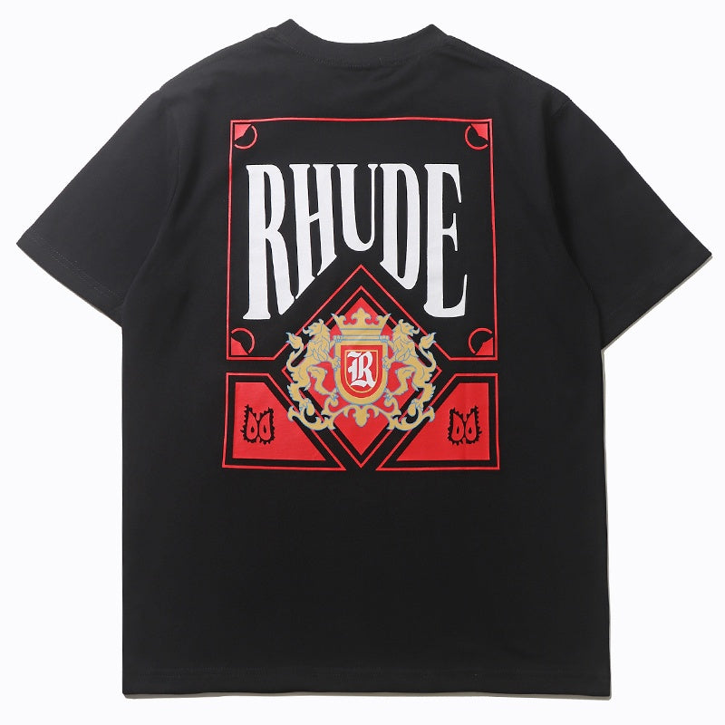 Mens T-shirt Vintage RHUDE Printed Short-Sleeve Tee