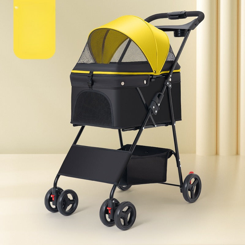 Pet Stroller 2026 Pet Cart Teddy Baby Cart Dog Cat Out Small Pet Cart Light Outdoor Travel